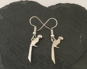 Origami parrot earrings / origami jewellery / parrot jewellery / bird jewellery / pet jewellery / animal jewellery / animal lover gift