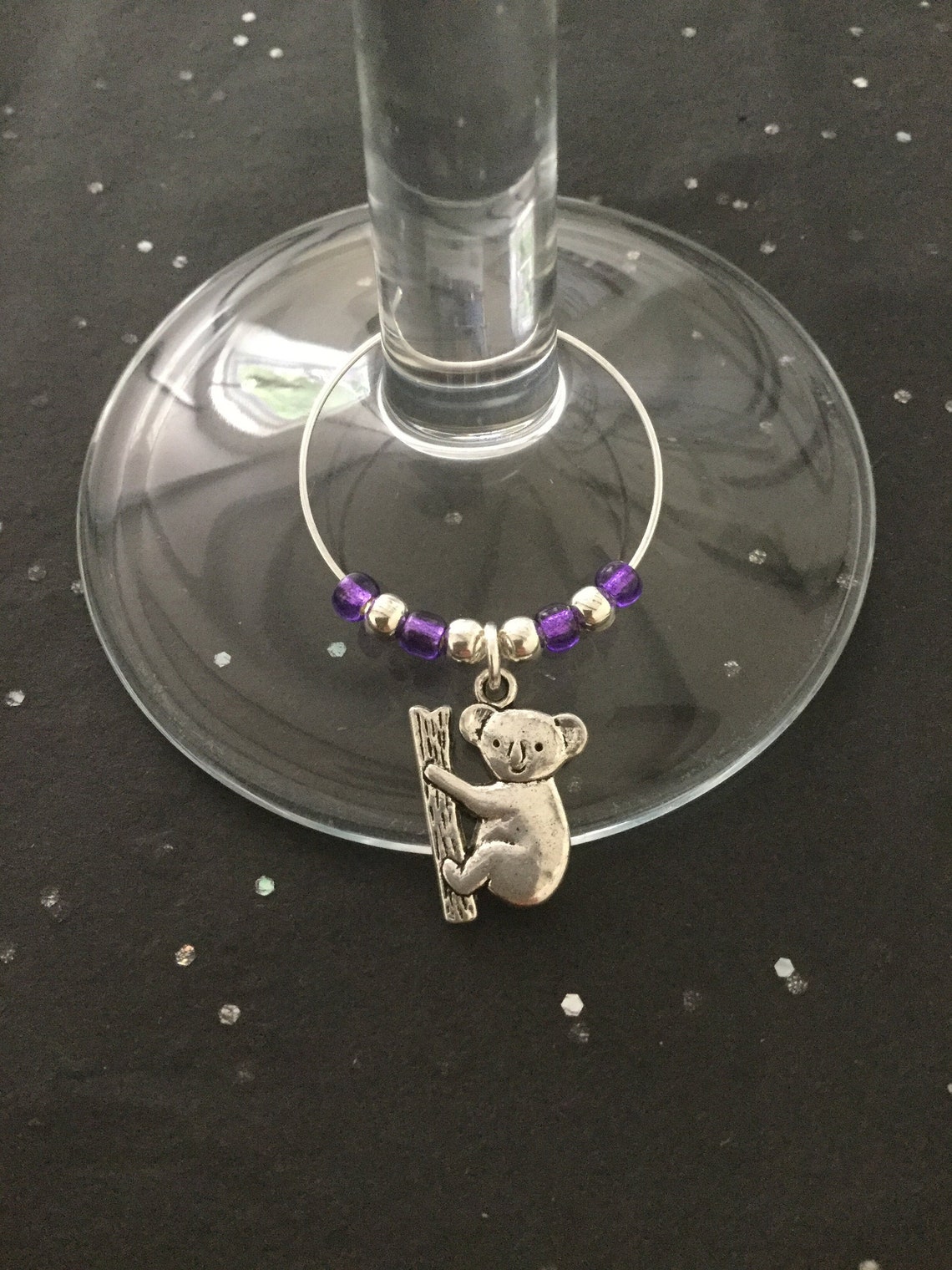 Koala Wine Glass Charm / Koala Gift / Animal Wine Glass Charm Etsy UK