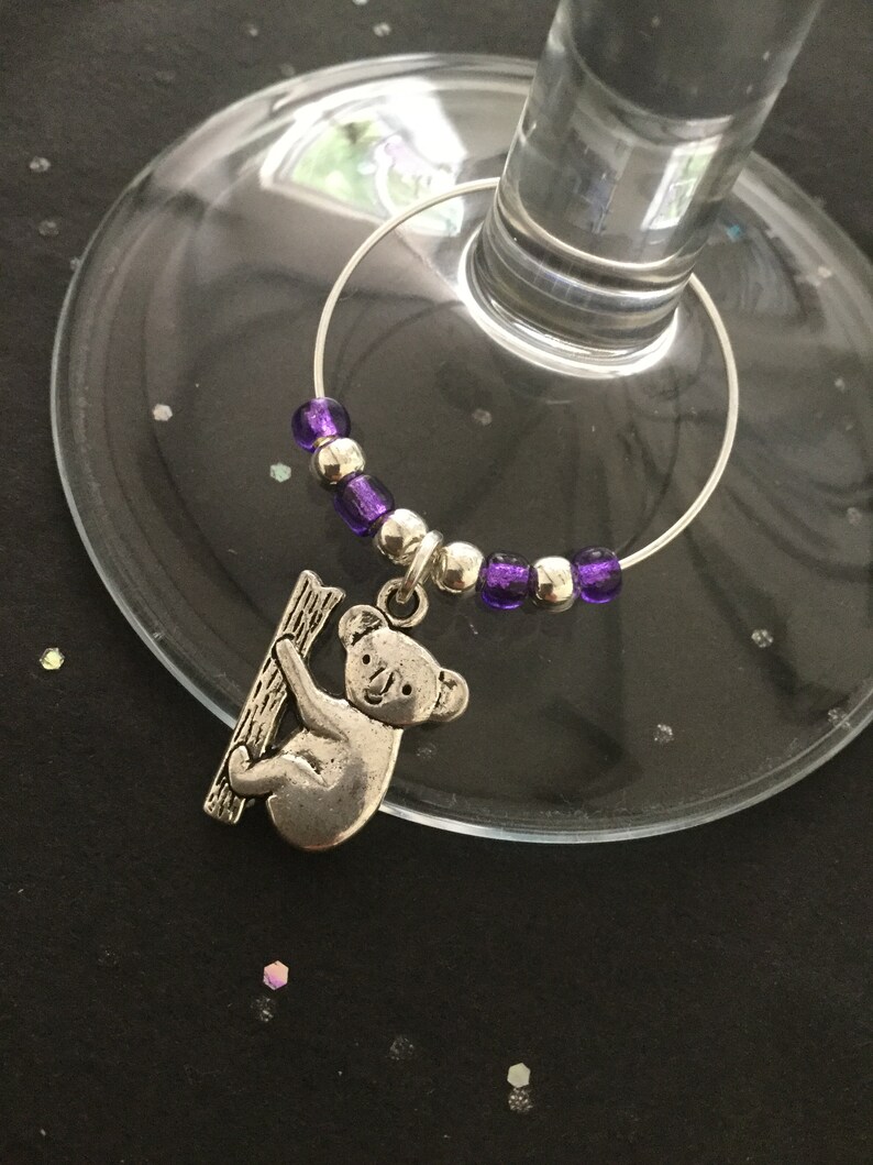 Koala Wine Glass Charm / Koala Gift / Animal Wine Glass Charm Etsy UK