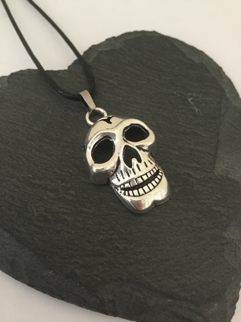 Skull necklace skull jewellery skull gift Halloween jewellery quirky jewellery goth jewellery