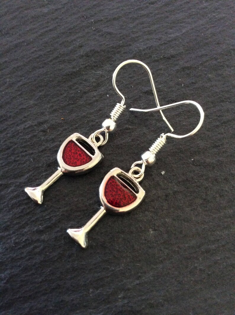 Red Wine Glass Earrings / Wine Jewellery / Wine Lover Gift / Etsy UK