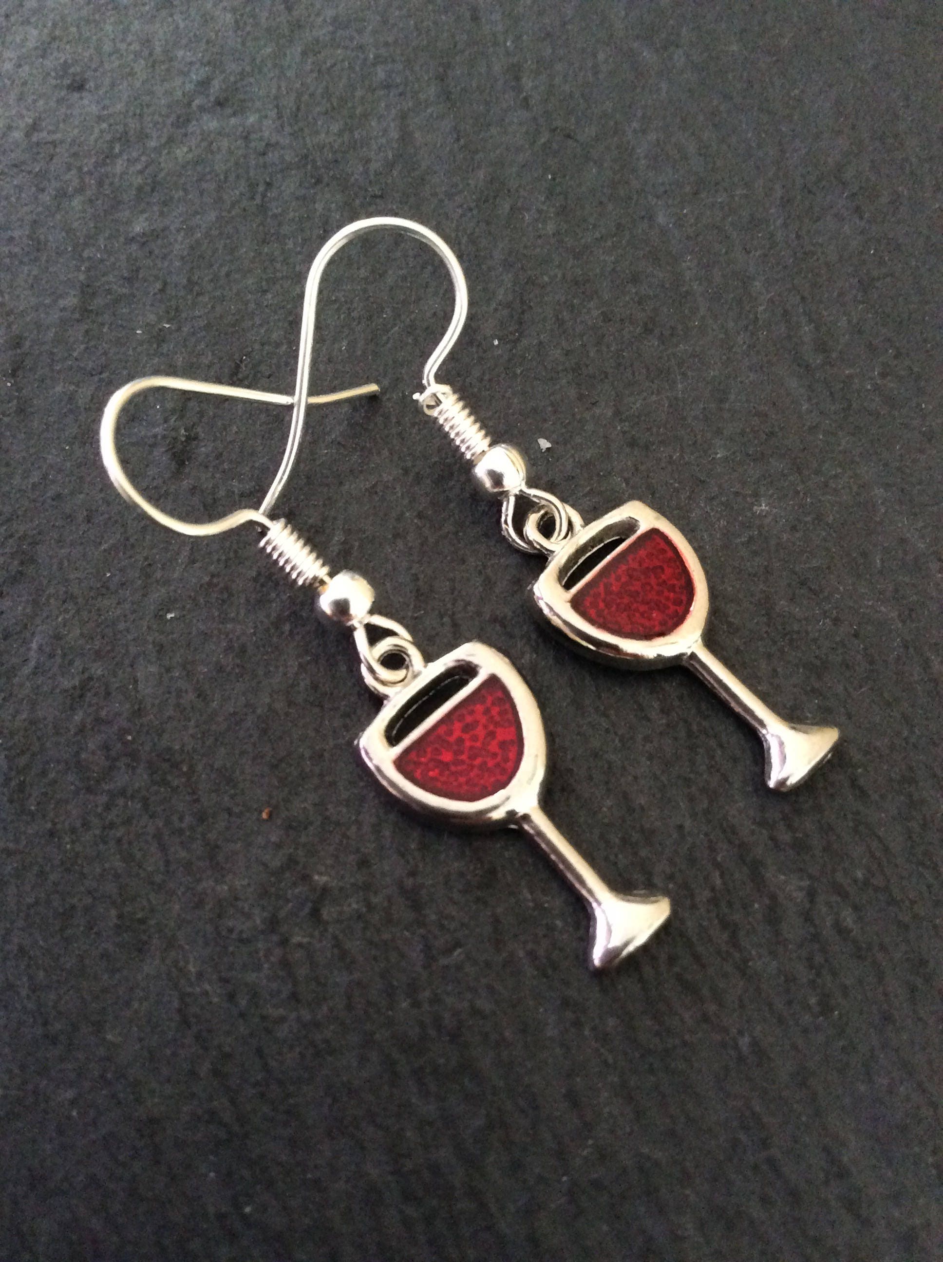 Red Wine Glass Earrings / Wine Jewellery / Wine Lover Gift / Etsy