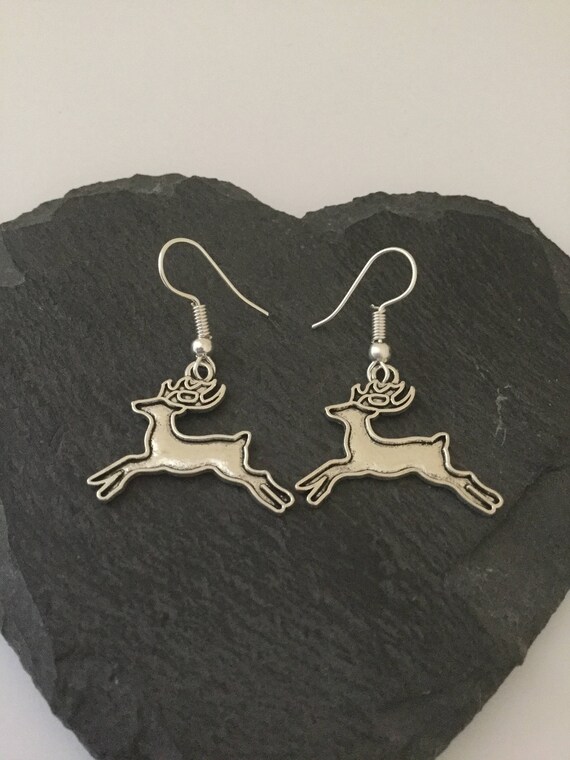 Reindeer earrings / reindeer jewellery / animal jewellery / Etsy