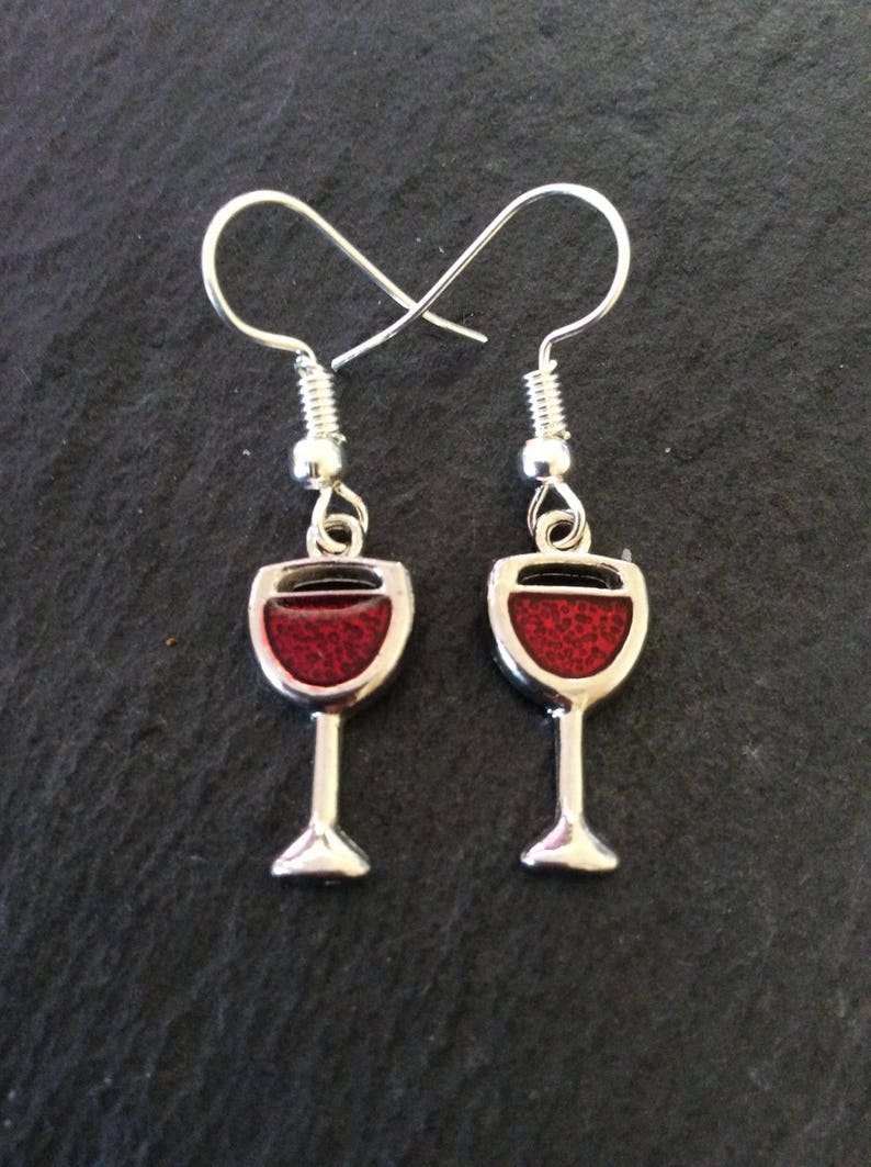 Red Wine Glass Earrings / Wine Jewellery / Wine Lover Gift / Etsy UK