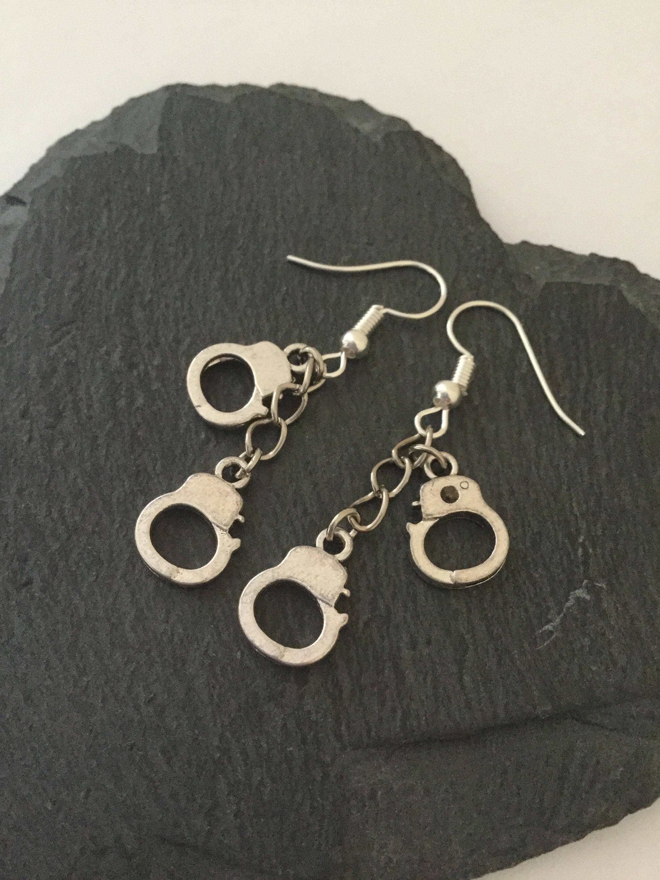 Handcuff Earrings / Handcuff Jewellery / Hen Party Earrings / Etsy UK