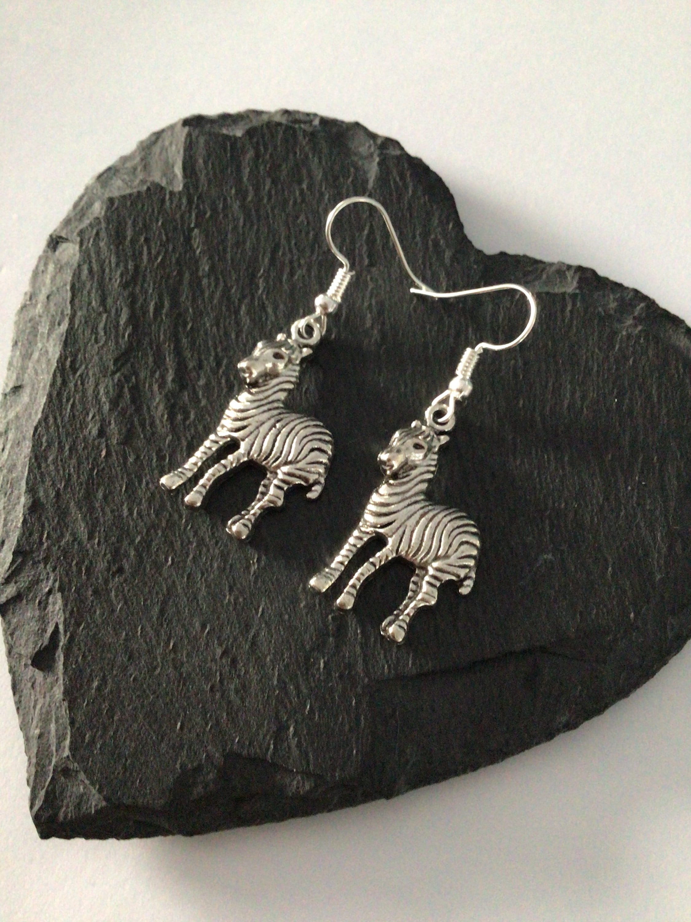 Zebra earrings / zebra jewellery / zebra gift / animal Etsy