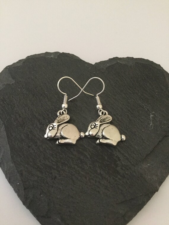 Rabbit Earrings / Rabbit Jewellery / Rabbit Lover Gift / Wildlife Gift /  Animal Earrings / Animal Jewellery / Animal Lover Gift 