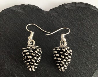 Pinecone Earrings: Winter Christmas Jewelry Gift