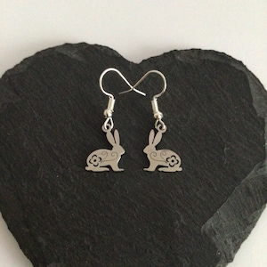 Rabbit earrings / rabbit jewellery / rabbit lover gift / animal jewellery / animal lover gift / birthday for her / Easter gift / bunny gift