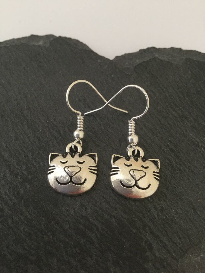 Cat earrings / cat jewellery / cat lover gift / cat owner gift / pet jewellery / animal jewellery / animal lover gift image 4