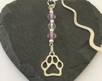 Paw print bookmark / animal bookmark / bookmarks / book accessories / reading accessories / animal lover gift / book lover gift