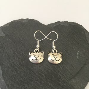 Cat earrings / cat jewellery / cat lover gift / cat owner gift / pet jewellery / animal jewellery / animal lover gift image 1