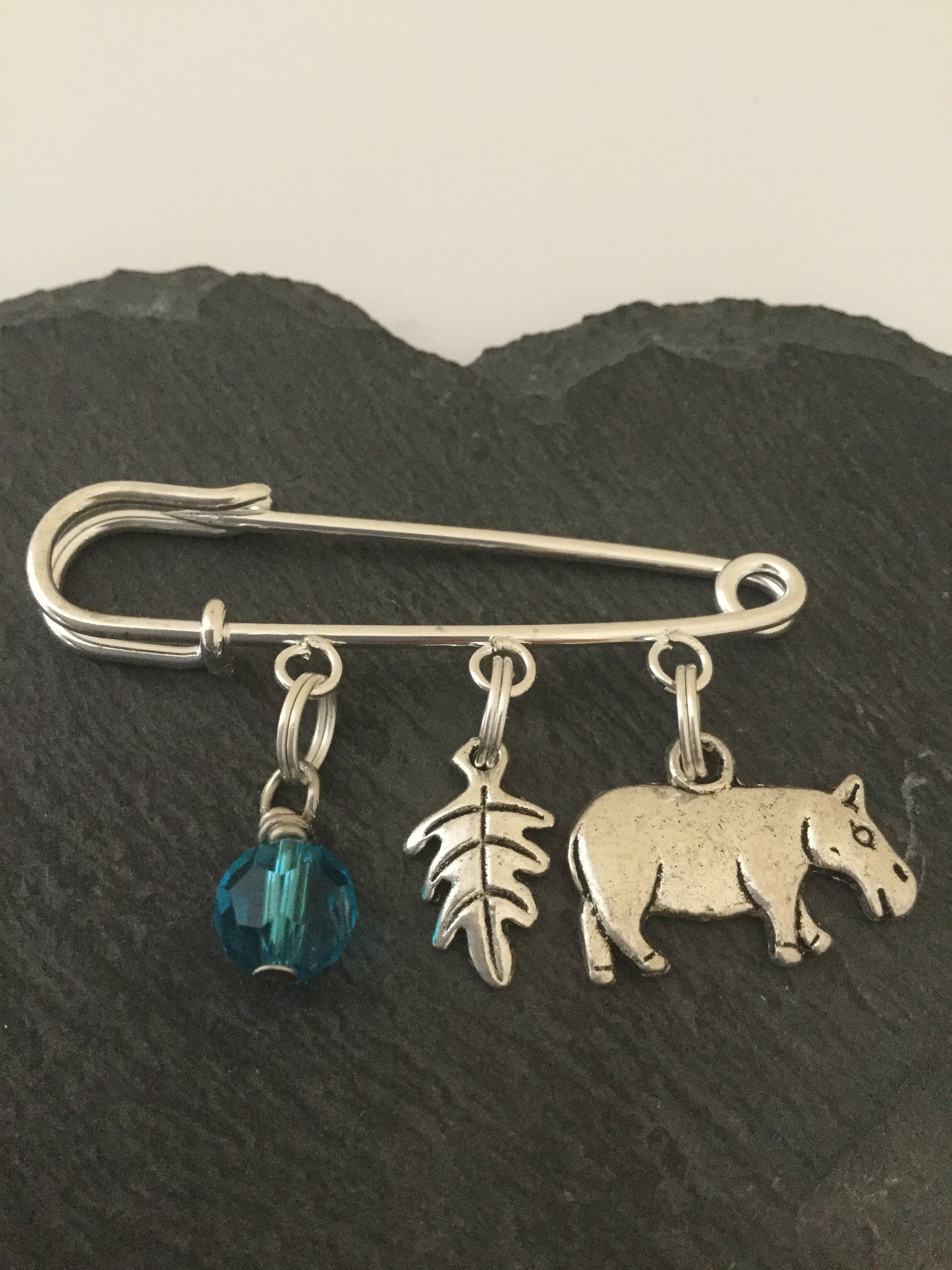 Hippo kilt pin brooch / hippo jewellery / hippo gift / Etsy