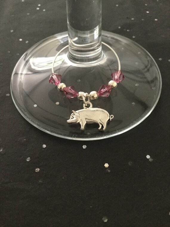 Cow wine glass charm animal wine glass charms wine charms wine glass decor animal lover gift wine lover gift
