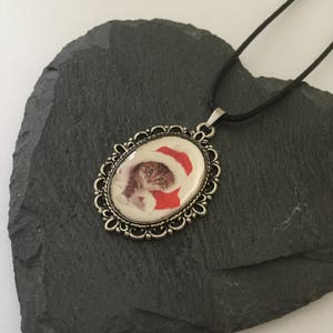 Christmas cat necklace / cat jewellery /cat lover gift / animal jewellery / Christmas necklace / Christmas jewellery / Christmas gift image 3