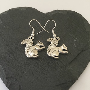 Squirrel Earrings: Tibetan Silver Animal Lover Jewelry