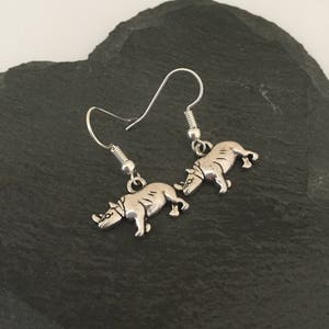 Rhino earrings / Rhino jewellery / animal earrings / animal jewellery / animal lover gift image 2