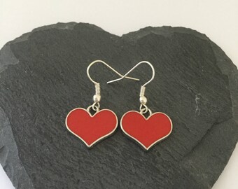 Red heart earrings / heart earrings / heart jewellery / heart gift / Valentine’s Day gift / valentines earrings / valentines jewellery