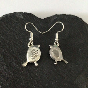 Tibetan Silver Robin Earrings: Bird Lover Jewelry