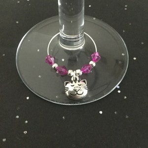 Cat wine glass charm / animal wine glass charms / wine charms / wine glass decor / animal lover gift / wine lover gift