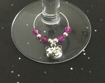 MADE TO ORDER CUTE CAT WINE GLASS CHARM NEW MADE TO ORDER CUTE CAT WINE GLASS CHARM NEW