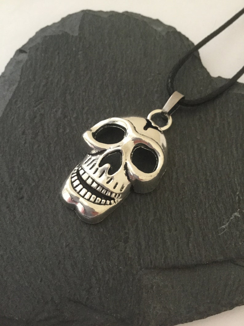 Skull necklace skull jewellery skull gift Halloween jewellery quirky jewellery goth jewellery