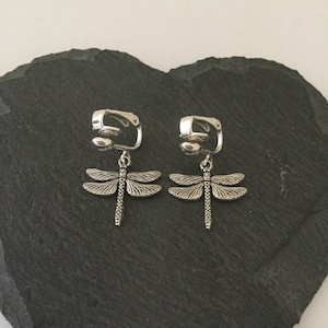 Dragonfly Clip On Earrings: Zinc Alloy Wildlife Jewelry