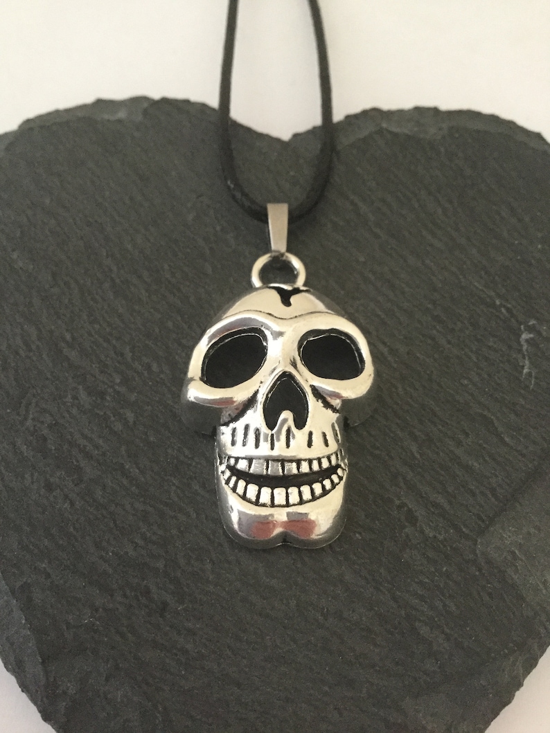 Skull necklace skull jewellery skull gift Halloween jewellery quirky jewellery goth jewellery