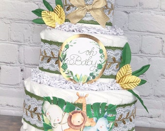 greenery diaper cake