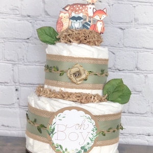 forest diaper cake