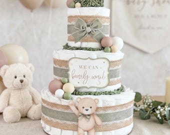 Teddy Bear | Boy Diaper Cake | Baby Shower Decoration | Baby Boy Gift ...