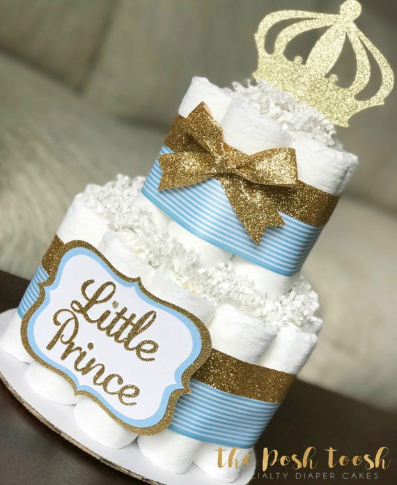 Gateau De Couche Culotte De Prince Couronne Royale Bleue Etsy