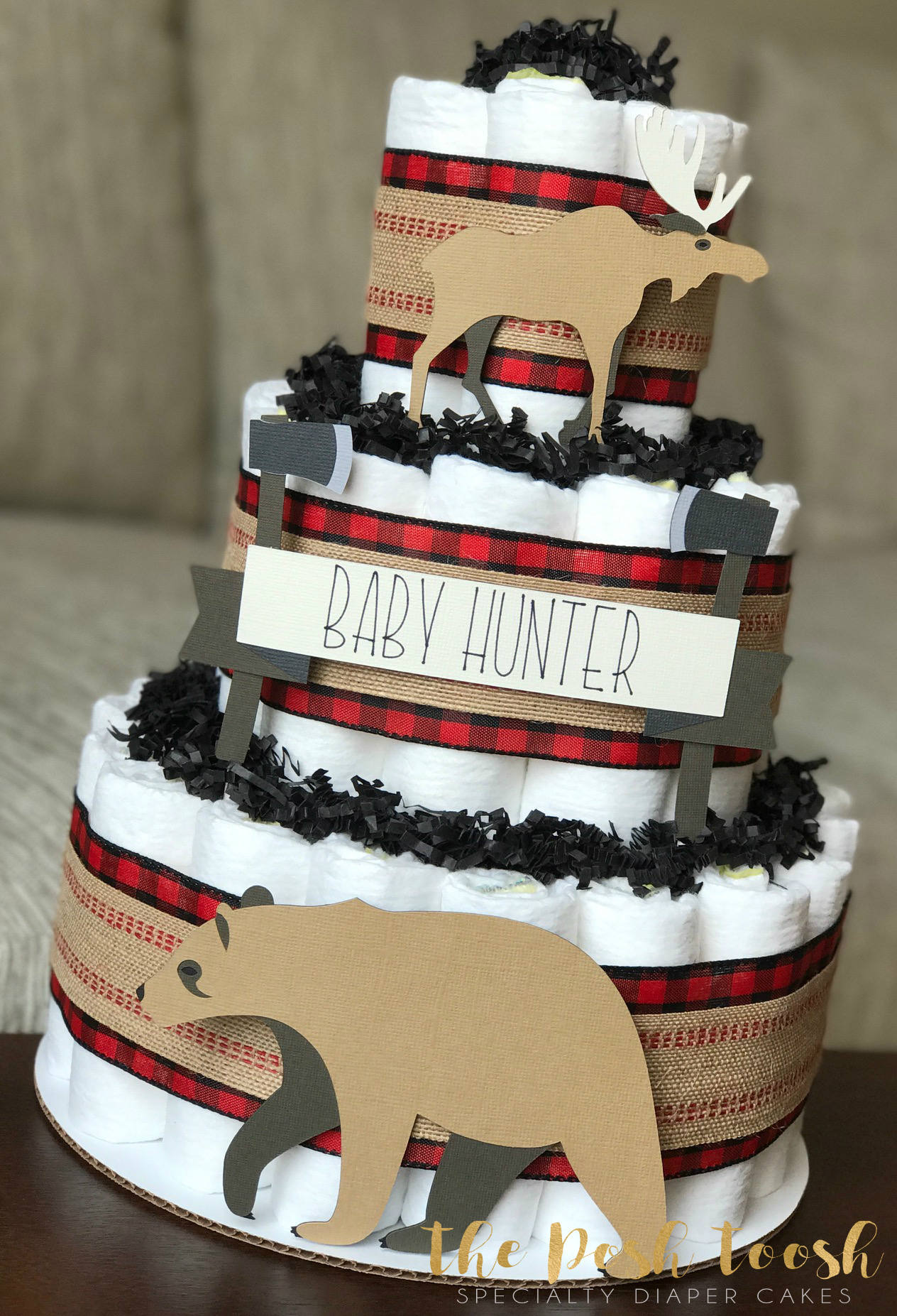 lumberjack diaper cake