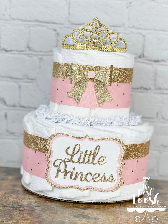 Gateau Rose Et Or De Couche Piece Maitresse De Douche De Etsy