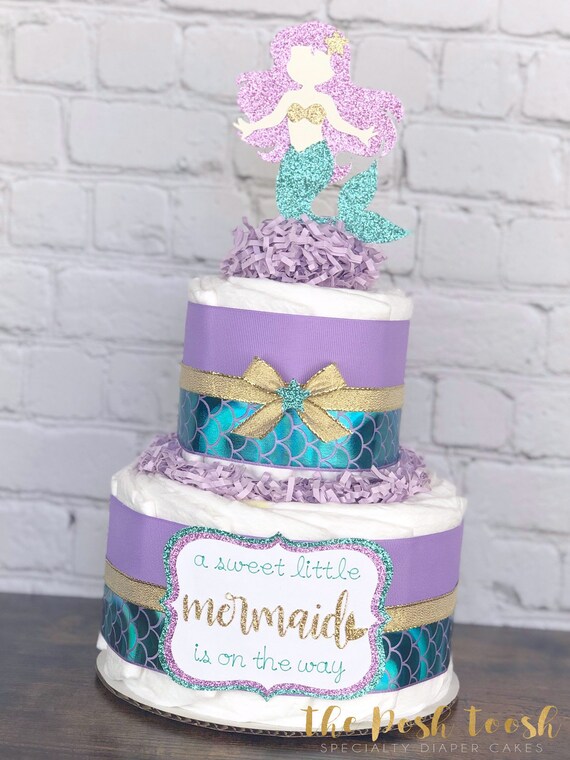 little mermaid baby shower cake