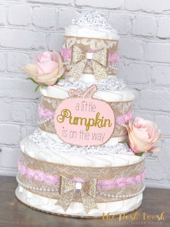 pumpkin diaper cake