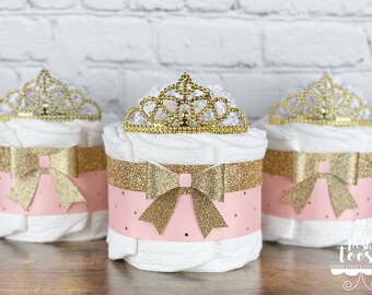 Princess Diaper Cake Set, Baby Shower Decor Centerpiece Present