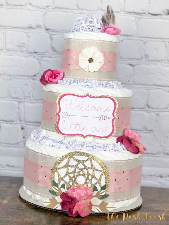 dream catcher diaper cake