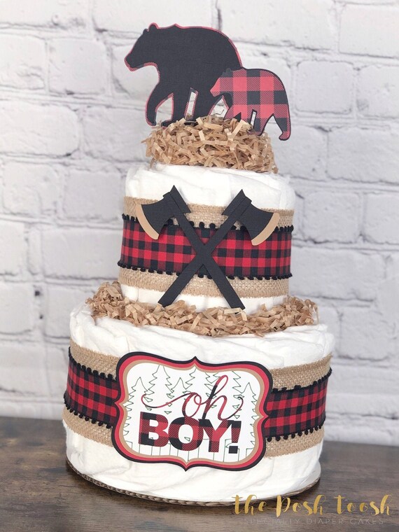 lumberjack diaper cake