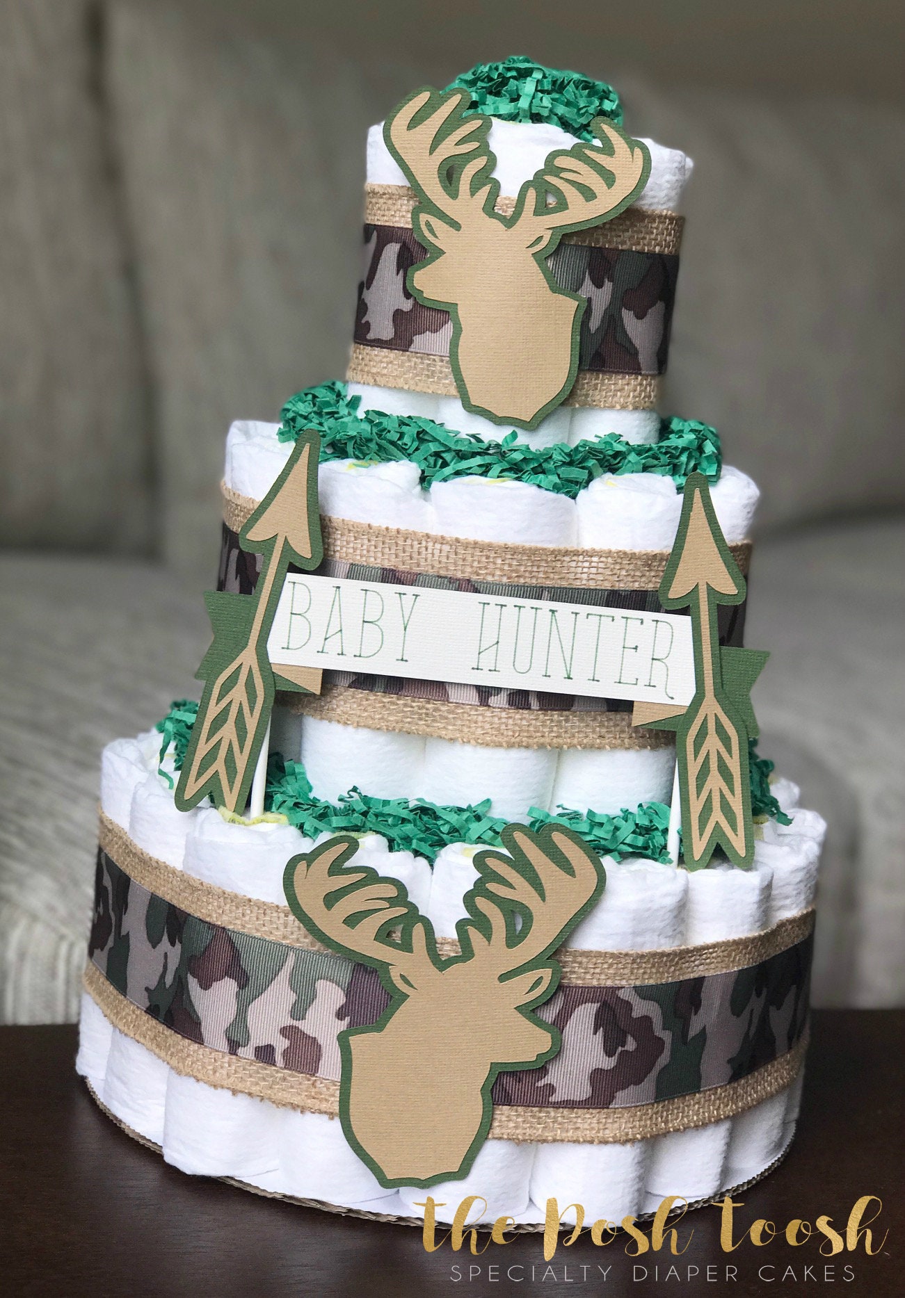 rustic diaper cake boy