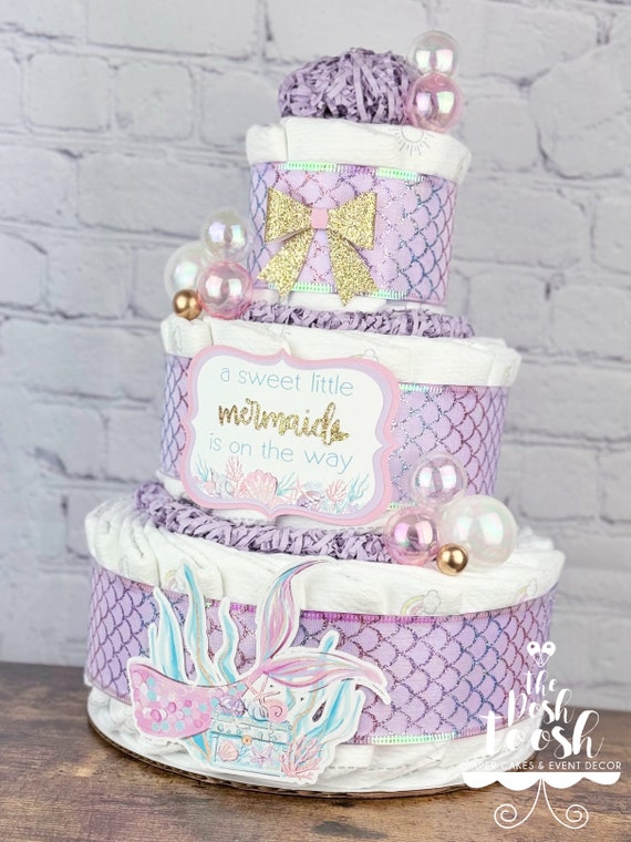 Birthday Cake Ideas Diaper Cake Mermaid Tutu Mermaid Theme Diaper