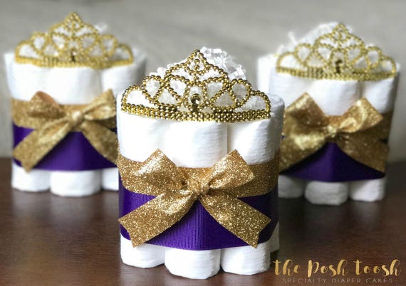 Royal Purple Princess Diaper Cake Baby Shower Decor Etsy