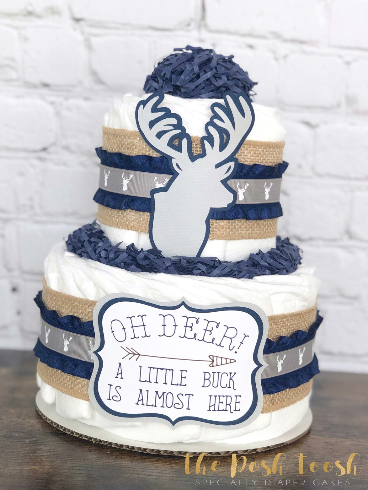Buck Oh Deer Diaper Cake Baby Shower Decor Centerpiece | Etsy