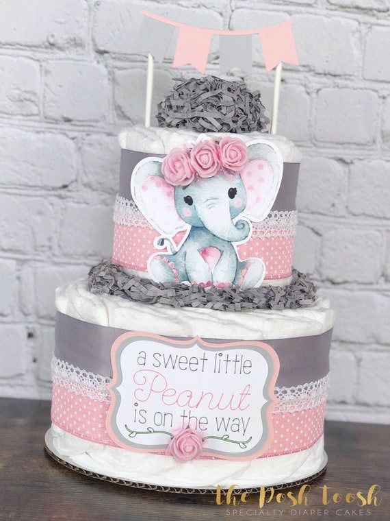 Jumbo Baby Girl Elephant Gift Wrap - Party Time, Inc.