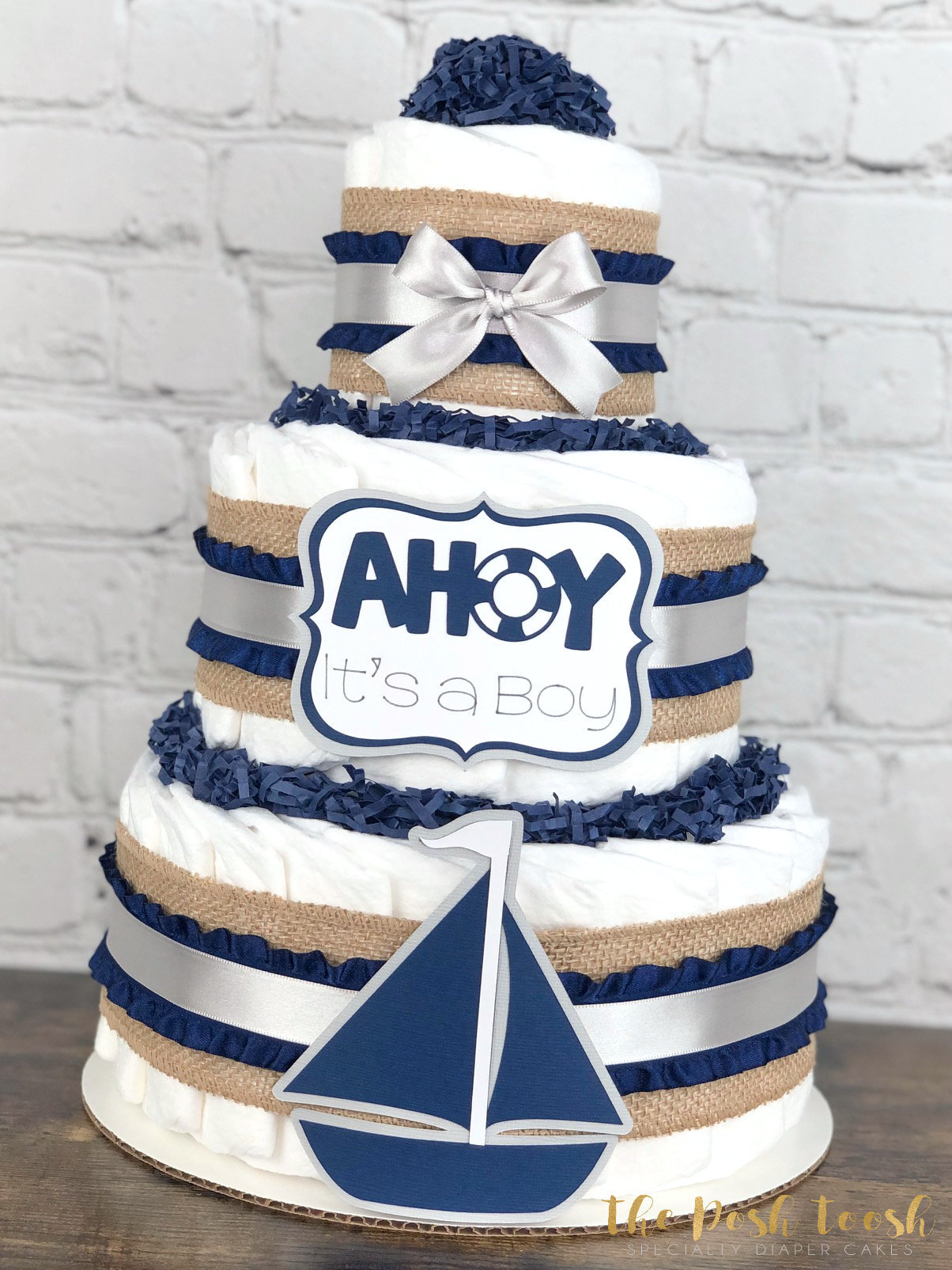 Ahoy Sailor Diaper Cake Set Of Nautical Diaper Cake, Nautical