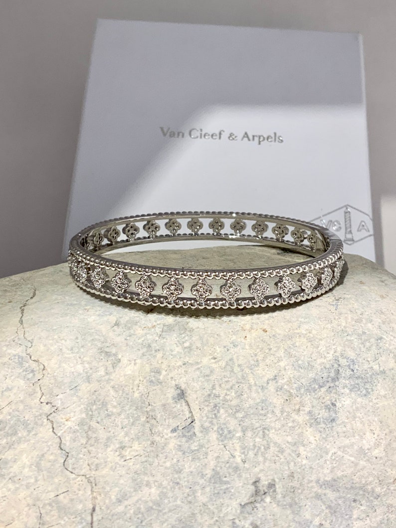 Alan K Sterling Silver Lucite Bangle Hinged Bracelet Golden Yellow