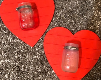 Mason Jars with Hearts