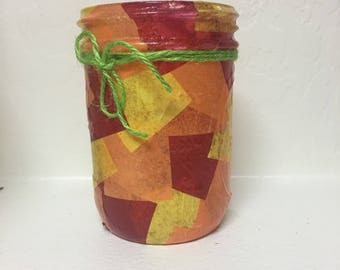 Fall leaves mason jar