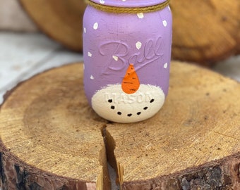 Snowman mason jar