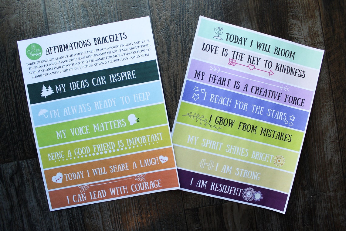 Printable Affirmations Bracelets | Etsy